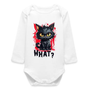 L’illustration créative de chat assombrit les pensées - Body bébé manches longues biologique - blanc - Devant