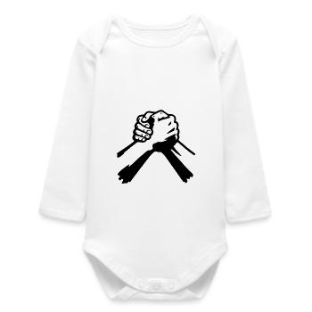 Mains unies, équité Ensemble, nous sommes forts - Body bébé manches longues biologique - blanc - Devant