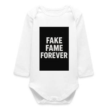 Fake Fame Forever Satire - Baby Organic Long-Sleeved Bodysuit - white - Front