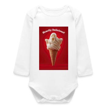 Ghost IceCream Scarily Delicious - Baby Organic Long-Sleeved Bodysuit - white - Front
