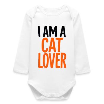 Neon Katzen Liebhaber - Baby Organic Langarmbody - Weiß - Vorne