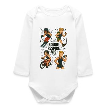 Spécial Sportifs - Body bébé manches longues biologique - blanc - Devant