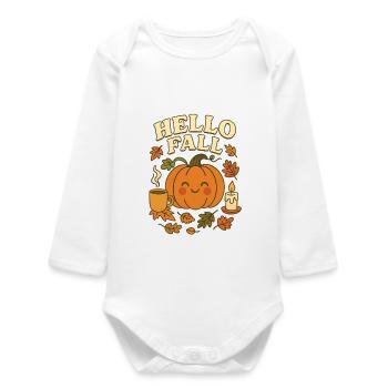 Cute_hello_fall - Baby Organic Langarmbody - Weiß - Vorne