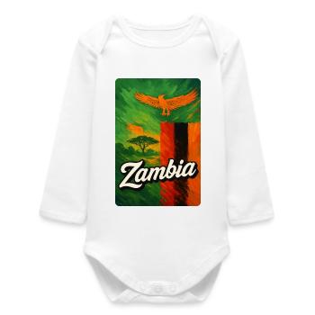 Zambia – Eagles over Africa's expanses - Baby Organic Long-Sleeved Bodysuit - white - Front
