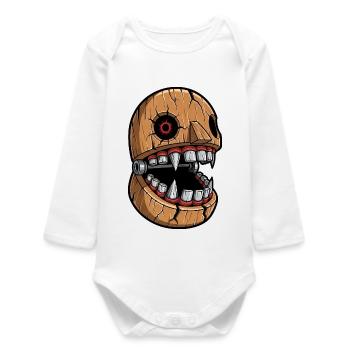Creepy Mechanical Monster Teeth Halloween - Baby Organic Long-Sleeved Bodysuit - white - Front