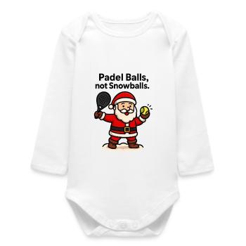 Padel Santa : Des balles au lieu de neige - Body bébé manches longues biologique - blanc - Devant
