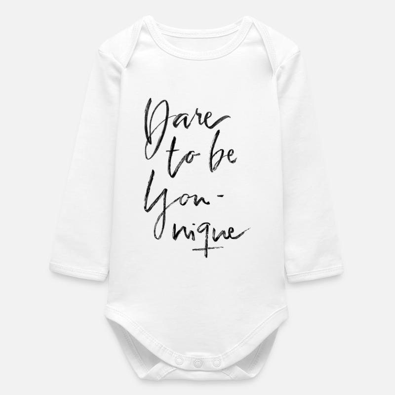 Ose être unique - Body bébé manches longues biologique - blanc