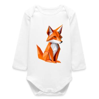 Illustration du renard polygonal - Body bébé manches longues biologique - blanc - Devant