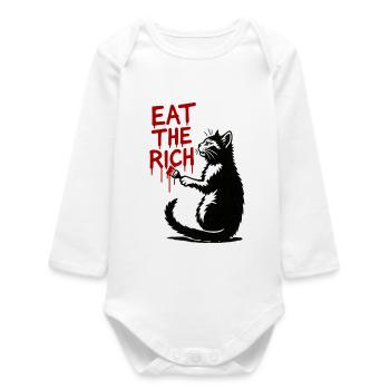 Texte de la Goutte Rouge du Chat Noir - Body bébé manches longues biologique - blanc - Devant