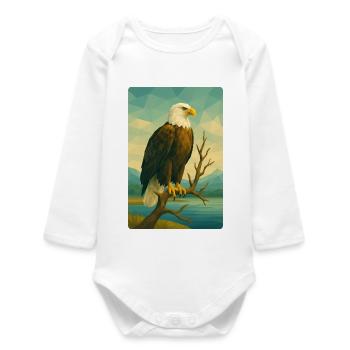 Polynature Bald Eagle - Baby Organic Long-Sleeved Bodysuit - white - Front