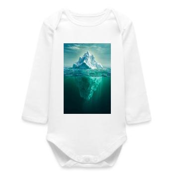 Dualité de la Montagne dans Ocean Blue - Body bébé manches longues biologique - blanc - Devant
