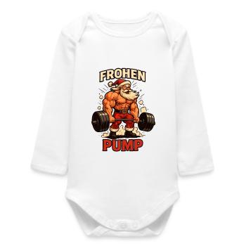 Joyeux costume de Pomper Tes Coups de Noël en chiffon - Body bébé manches longues biologique - blanc - Devant