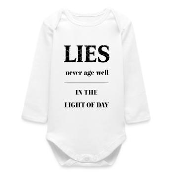 LIES – Typographie à texture fractionnaire - Body bébé manches longues biologique - blanc - Devant