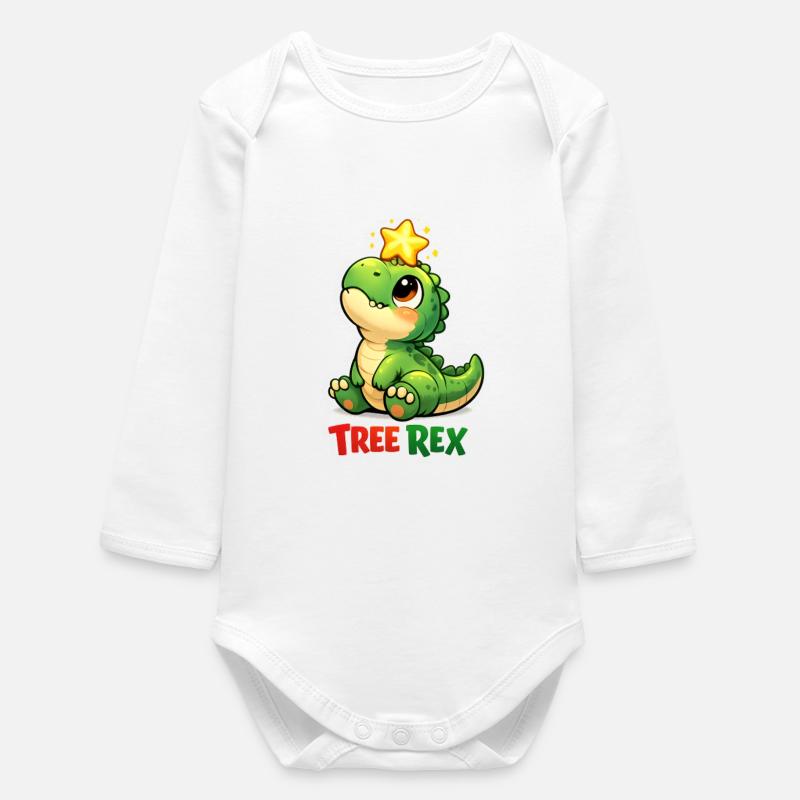 Tree Rex Dino T Rex - Body bébé manches longues biologique - blanc