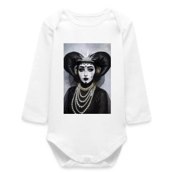Gothic Pierrot Queen - Baby Organic Long-Sleeved Bodysuit - white - Front