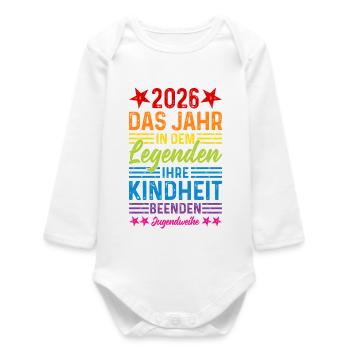 Youth Consecration 2026 Legends End Your Childhood - Baby Organic Long-Sleeved Bodysuit - white - Front