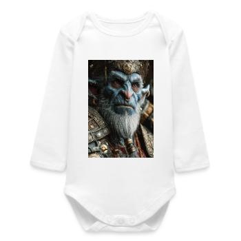 Roi Orc en armure ornée - Body bébé manches longues biologique - blanc - Devant