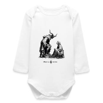 Demon Silhouette - Baby Organic Long-Sleeved Bodysuit - white - Front