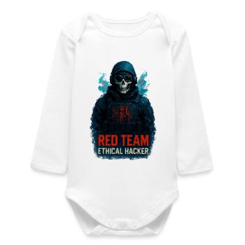 RED TEAM Ethischer Hacker - Baby Organic Langarmbody - Weiß - Vorne