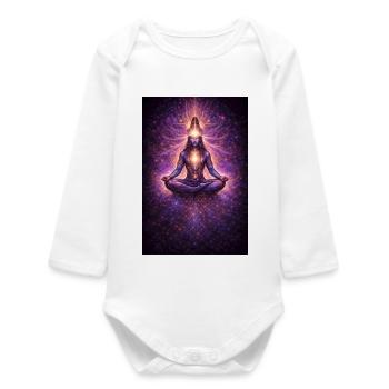 Cosmic Chakra Meditation - Baby Organic Long-Sleeved Bodysuit - white - Front