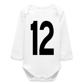 12 Numbers - Baby Organic Long-Sleeved Bodysuit - white - Front
