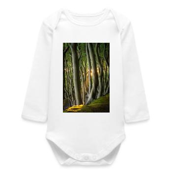 Trees Light of the Sun - Baby Organic Long-Sleeved Bodysuit - white - Front