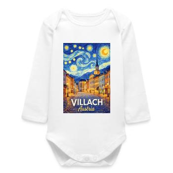 Villach, Austria - Baby Organic Long-Sleeved Bodysuit - white - Front