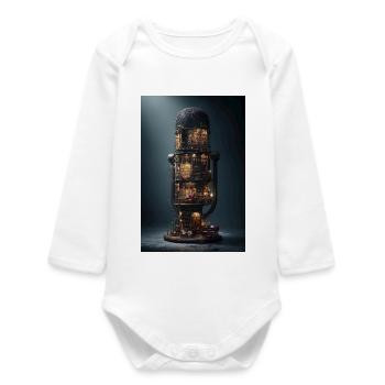 Library Tower in a Glass Dome - Baby Organic Long-Sleeved Bodysuit - white - Front