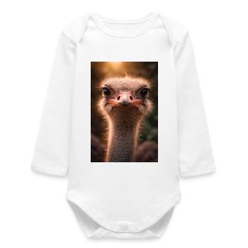 Strauß-Nahaufnahme in warmem Ton - Baby Organic Langarmbody - Weiß - Vorne
