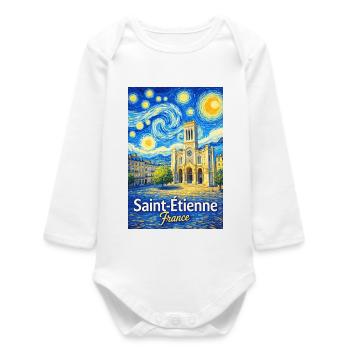 Saint-Étienne, France - Body bébé manches longues biologique - blanc - Devant
