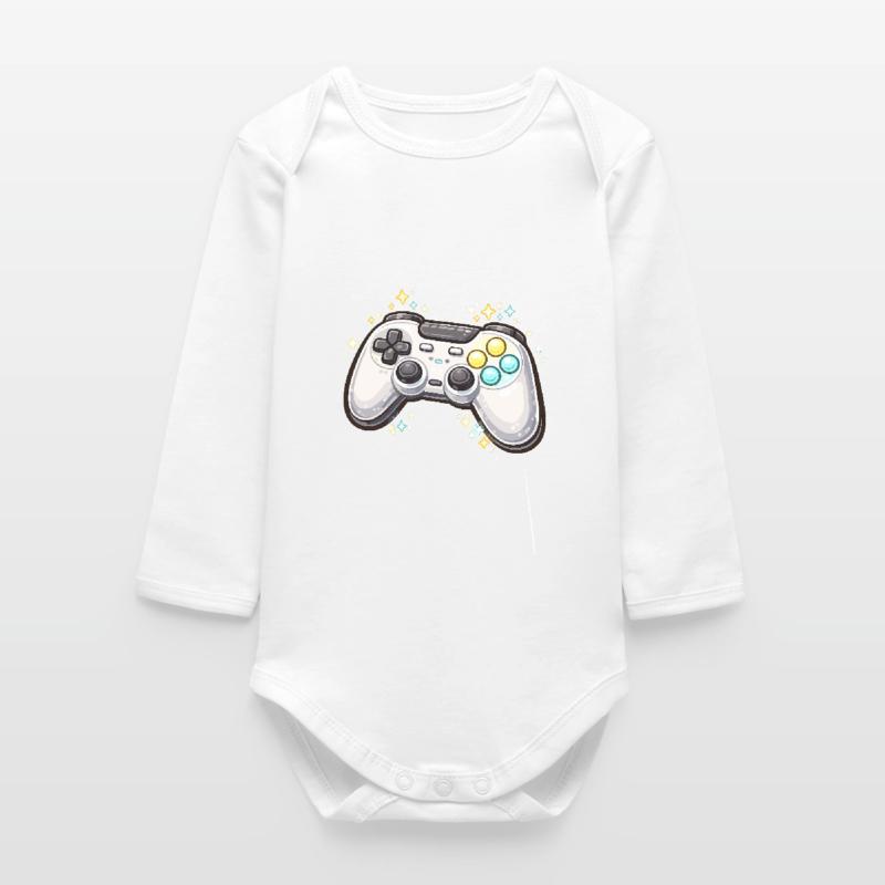 Glowing game controller with stardust Baby Organic Long-Sleeved Bodysuit
