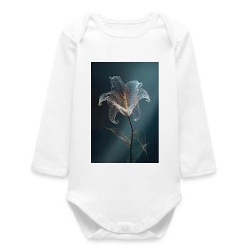 Leuchtende Drahtblumenblüte - Baby Organic Langarmbody - Weiß - Vorne