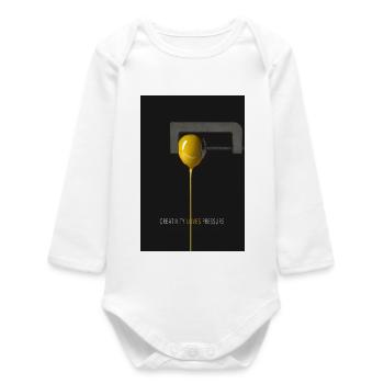 Creativity Loves Pressure Minimalistisches Poster - Baby Organic Langarmbody - Weiß - Vorne
