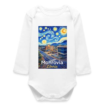Monrovia Liberia Starry Night - Baby Organic Langarmbody - Weiß - Vorne