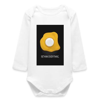 Rethink Everything Minimal Poster Ei Design - Baby Organic Langarmbody - Weiß - Vorne