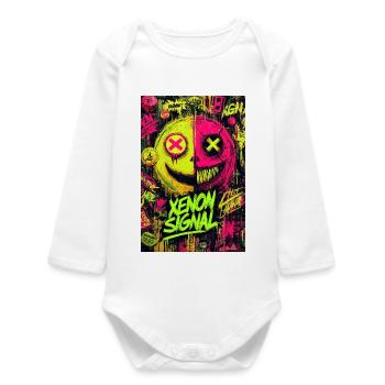 Xenon Signal Graffiti - Baby Organic Long-Sleeved Bodysuit - white - Front