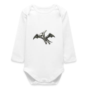 Pterosaur Skeleton - Baby Organic Long-Sleeved Bodysuit - white - Front