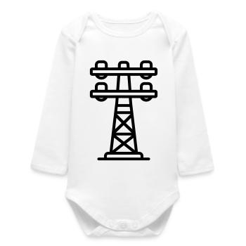 power pole - Baby Organic Long-Sleeved Bodysuit - white - Front
