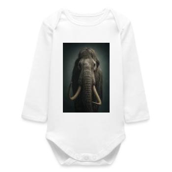 Nachtaktiver Elfenbeinelefant - Baby Organic Langarmbody - Weiß - Vorne