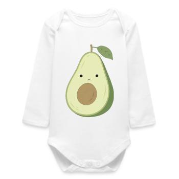 Ava Avocado – Sweet Kawaii Vegetable Design - Body bébé manches longues biologique - blanc - Devant