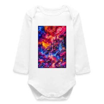 Chromatic Castle Dreamscape - Baby Organic Long-Sleeved Bodysuit - white - Front