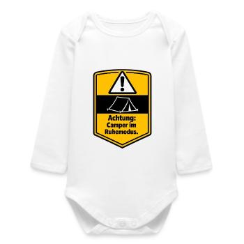 Camping-car, camping-car, fourgonnette - Body bébé manches longues biologique - blanc - Devant