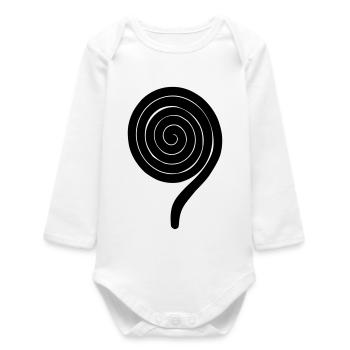 Nine 9th Birthday - Baby Organic Long-Sleeved Bodysuit - white - Front