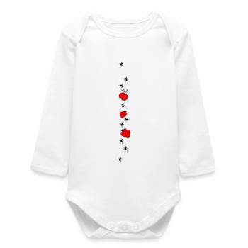 Erdbeeren Obst Ameisen - Baby Organic Langarmbody - Weiß - Vorne