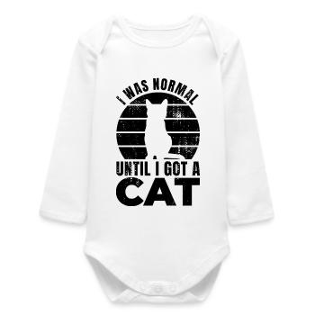 Dicton amoureux des chats - Body bébé manches longues biologique - blanc - Devant