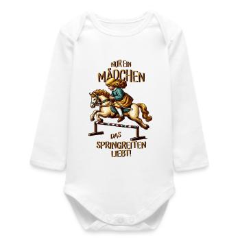 Children's Show Jumping - Baby Organic Long-Sleeved Bodysuit - white - Front