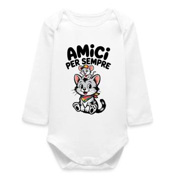 Chats et souris - Body bébé manches longues biologique - blanc - Devant