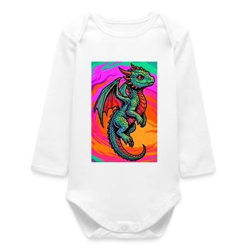 dragon - Baby Organic Long-Sleeved Bodysuit - white - Front