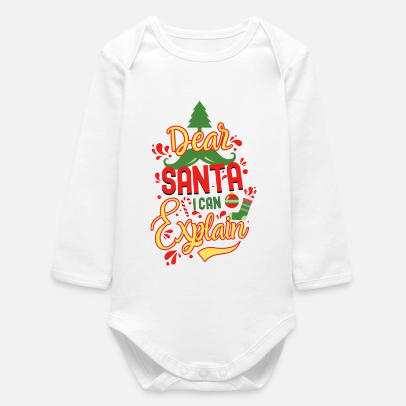 Dear Santa - Baby Organic Langarmbody - Weiß