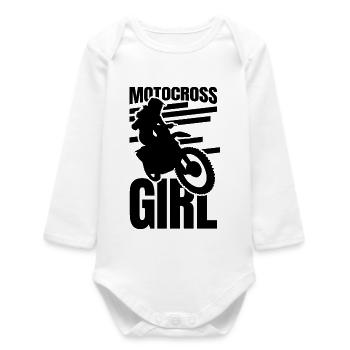 Motocross rider - Baby Organic Long-Sleeved Bodysuit - white - Front